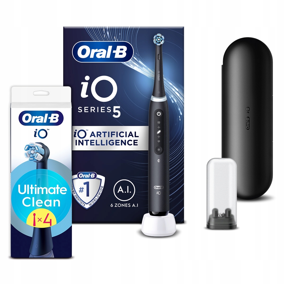 Zestaw Oral-B: Szczoteczka iO5 Końcówki iO Ultimate Clean 4 szt