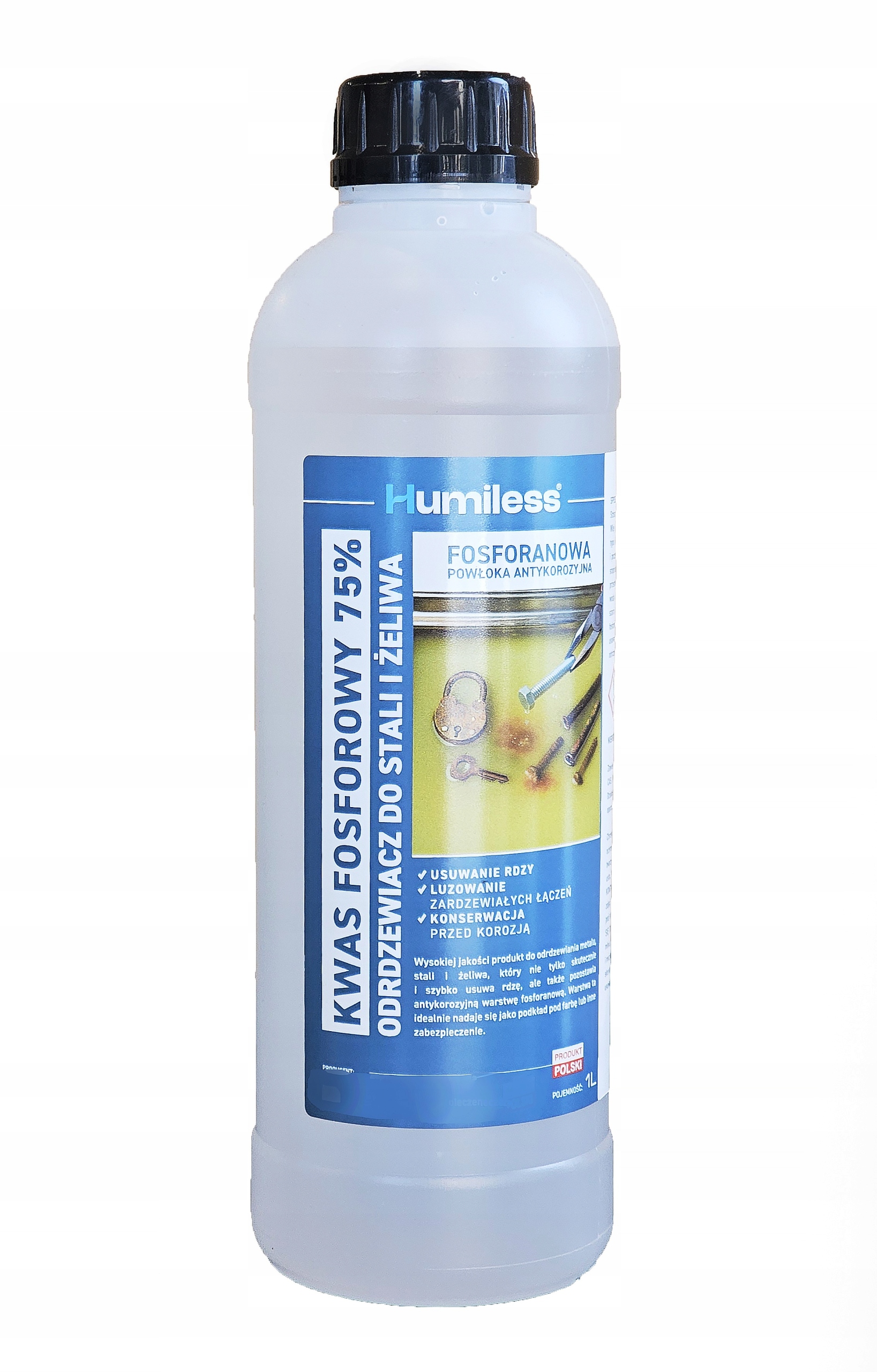 Odrdzewiacz 75% Kwas Fosforowy 1L – Do Stali i Żeliwa – Mocny