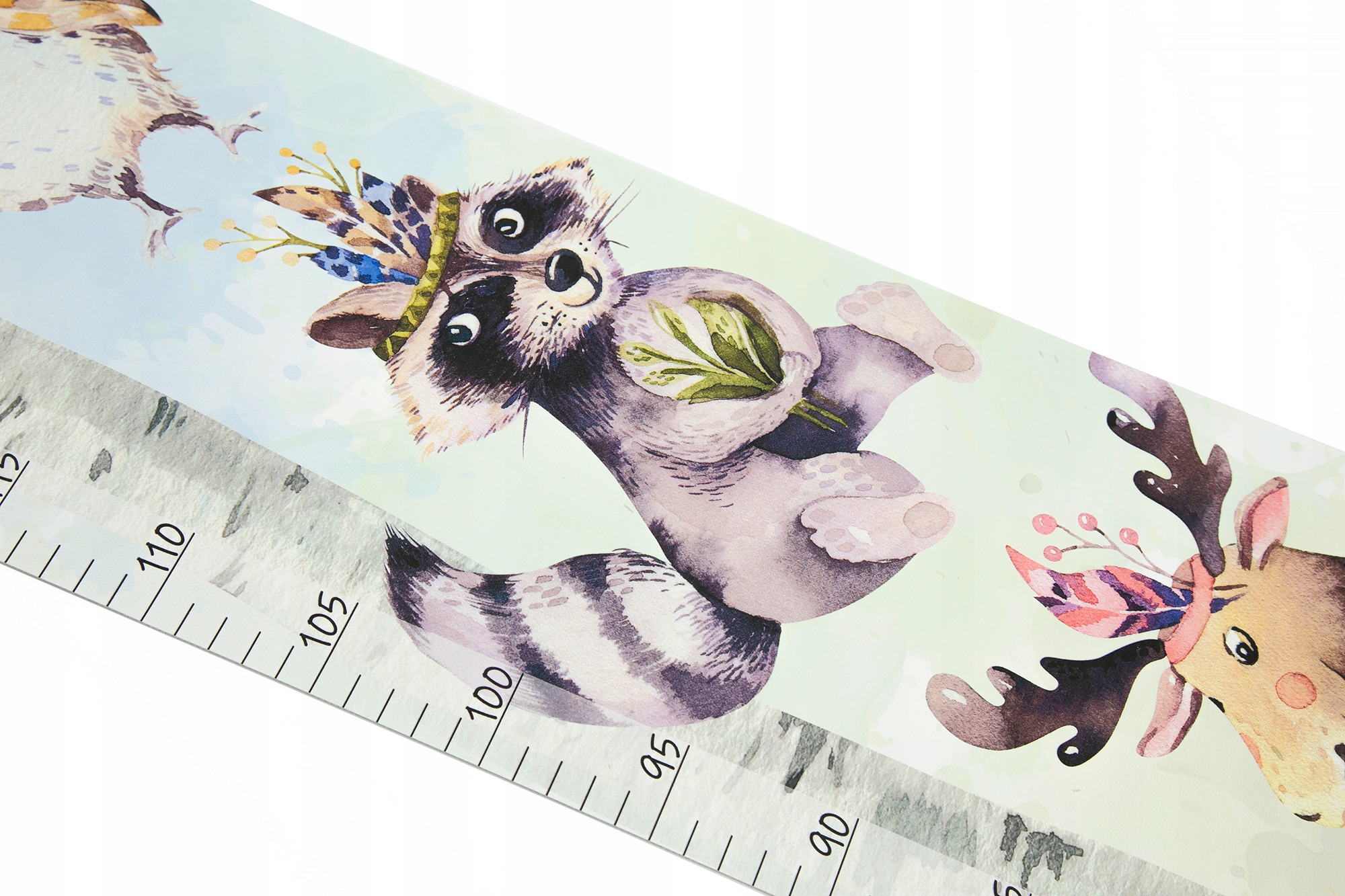 Miarka wzrostu na PŁÓTNIE Zwierzęta leśne III białe tło Imię Data EAN (GTIN) 5905505919190