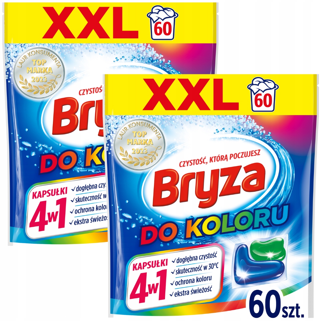 Levně Bryza 4v1 Kapsle na praní barev 60 ks XXL x2