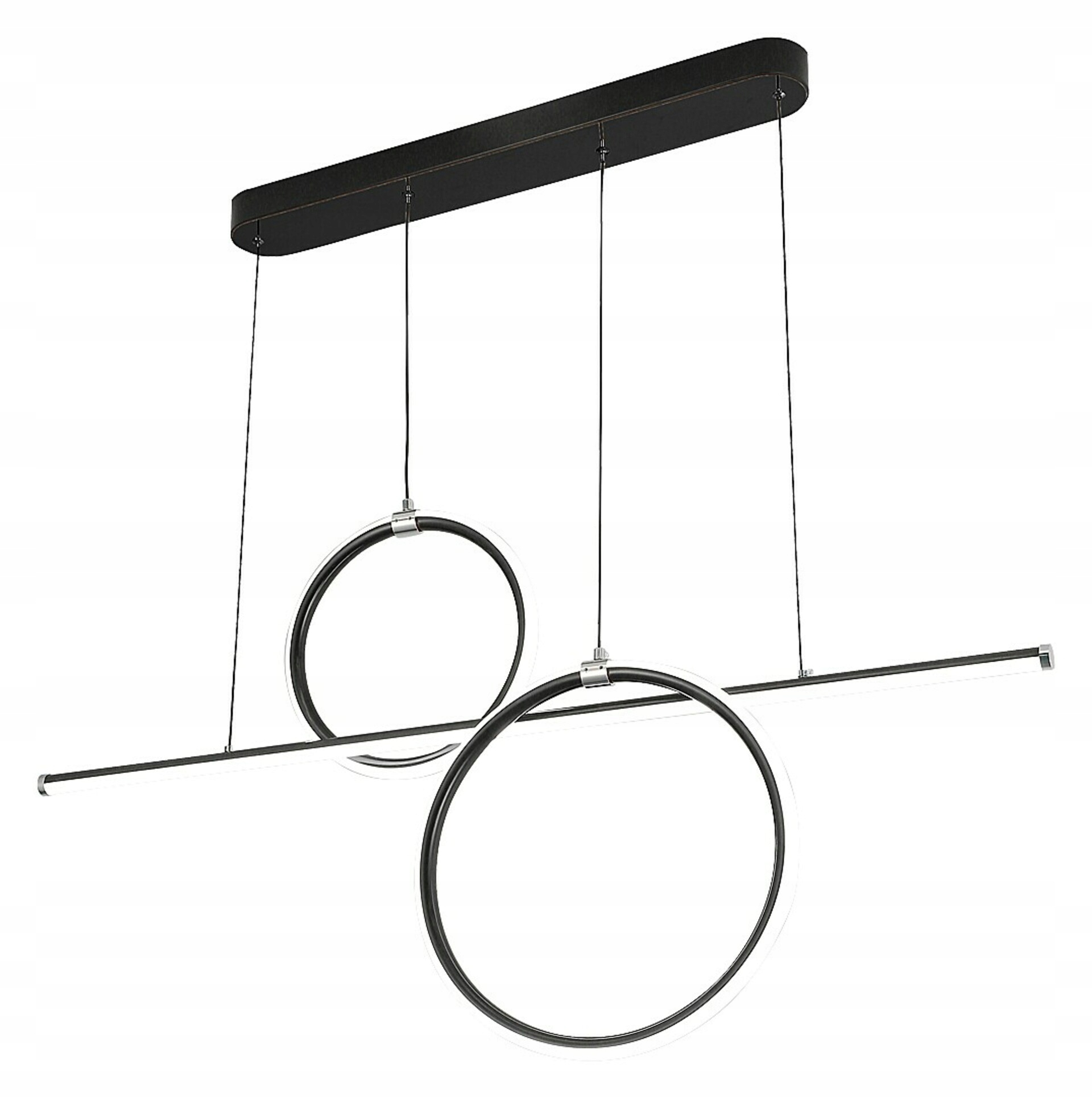 Rabalux Willow závesné Led svietidlo 48W, 4000K, matná čierna/chróm