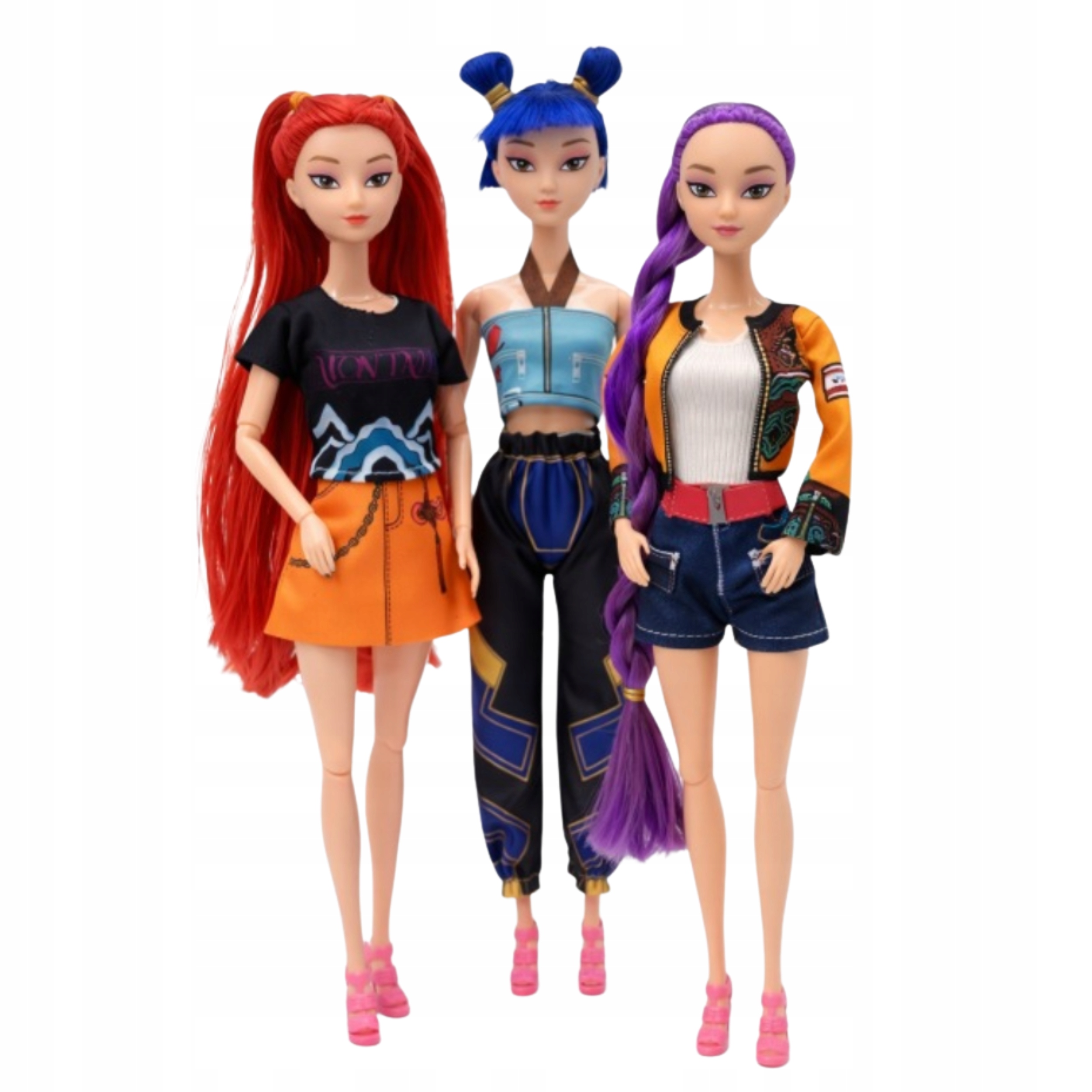 Lalki ZESTAW 3 ŚPIEWAJĄCYCH LALEK K-POP DEMON HUNTERS RUMI MIRA ZOEY 30 CM