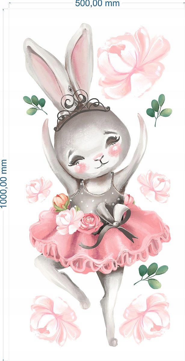 

Króliczek Baletnica Tutu Kwiaty 50x100cm