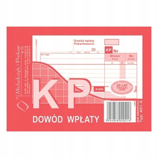 

Druk Kp Dowód Wpłaty 401-5 Michalczyk A6