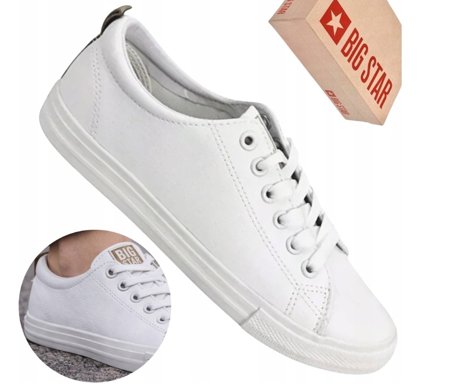 Big Star Dámské Tenisky TT274001 Tenisky Bílé Eko Kůže vel. 38 Dárek