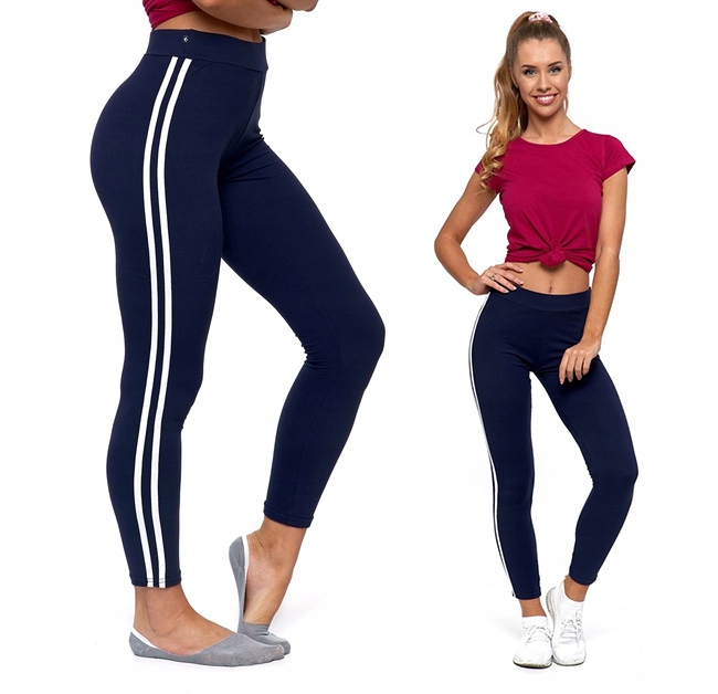 

Fit Legginsy spodnie z lampasami getry Moraj S/m