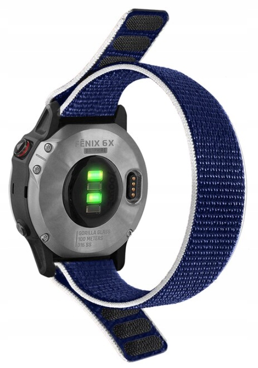 

Pasek 22mm Garmin Fenix 5 6 7 Nylonowy Niebieski