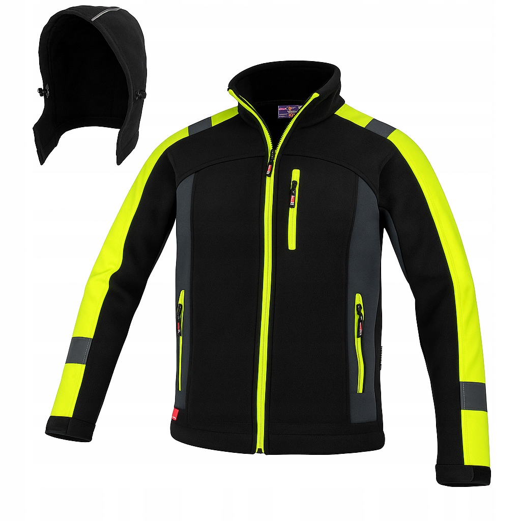 Pracovní Bunda softshellová pracovní Reflexní výstražná s kapucí