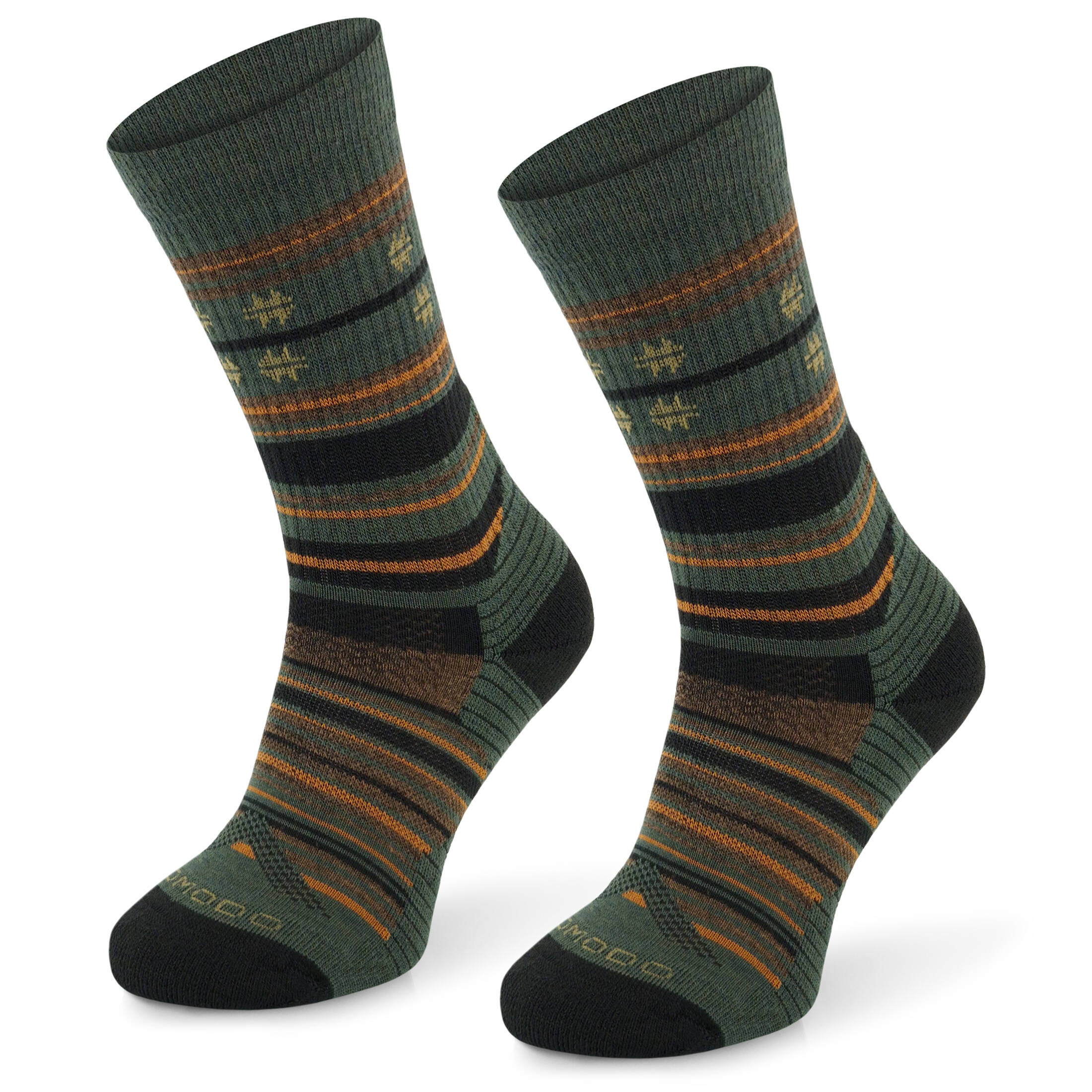 Turystyczne skarpety termoaktywne z wełny merino na lato Comodo khaki 43-46