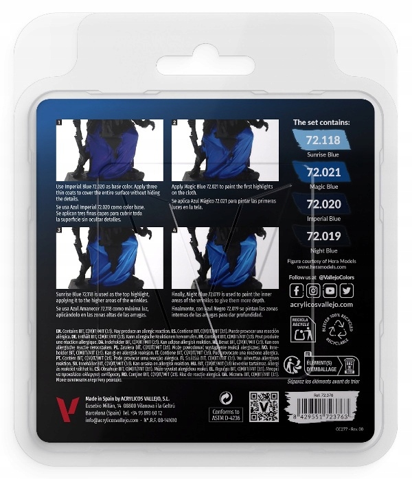 Vallejo 72376 Game Color Zestaw 4 farb Blue Color Stan opakowania oryginalne