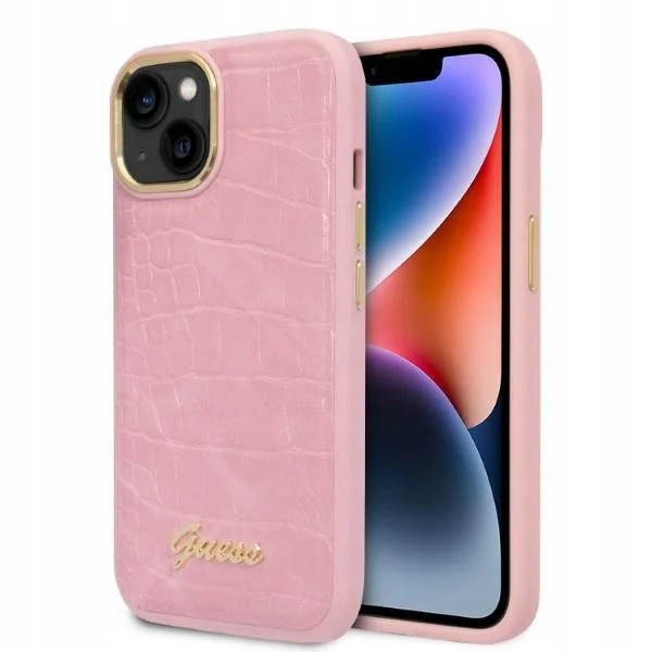 Pouzdro Guess GUHCP14MHGCRHP pro Apple iPhone 14 Plus 15 Plus růžové/pink hardca