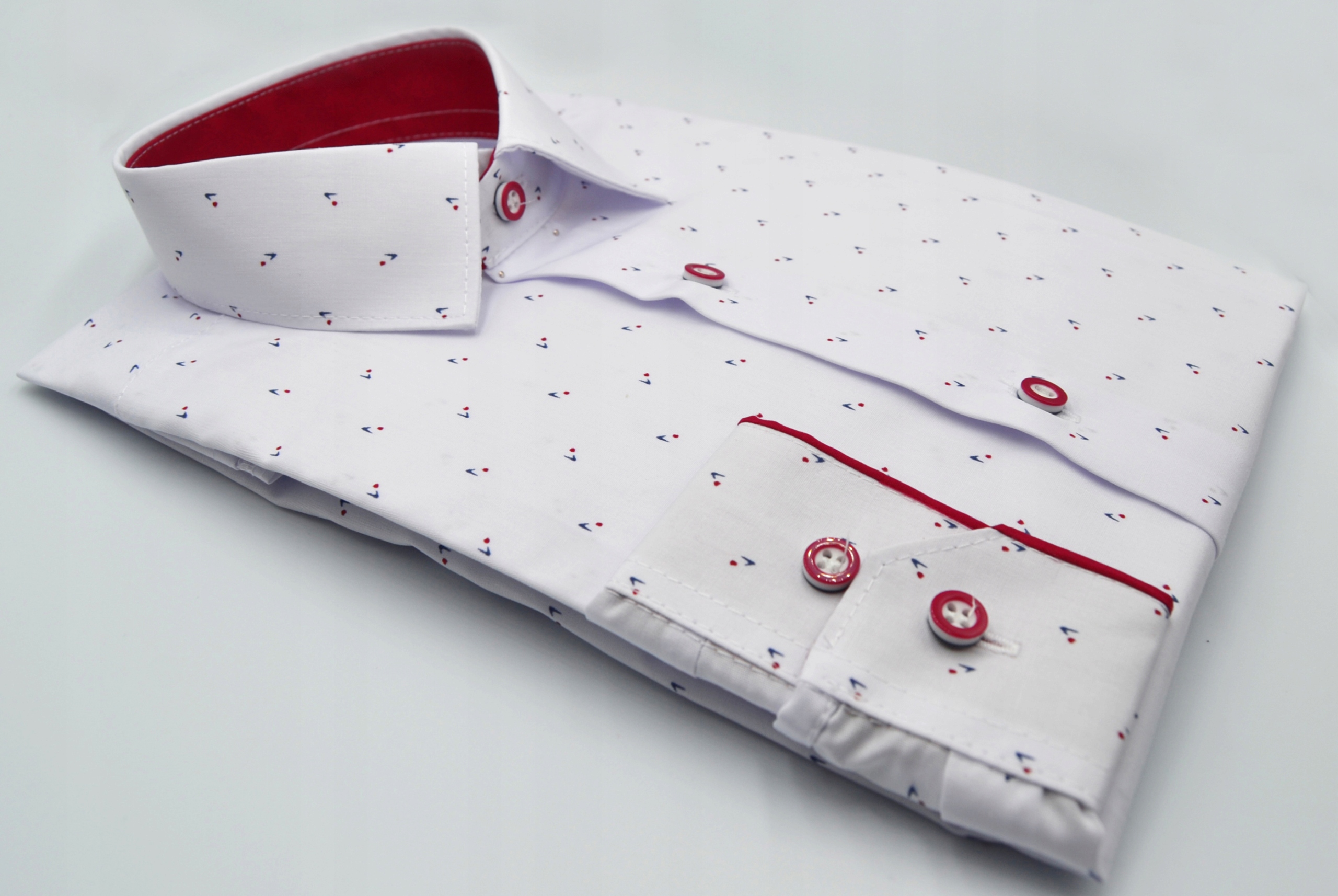 KOSZULA BIAŁA chłopięca dla chłopca wzory elegancka wizytowa 104 slim Marka Lorento