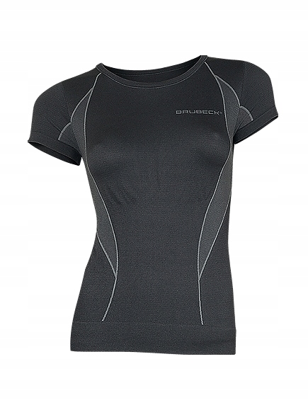 Koszulka Damska Krótki Rękaw Brubeck Fit Balance Czarny S Fitness