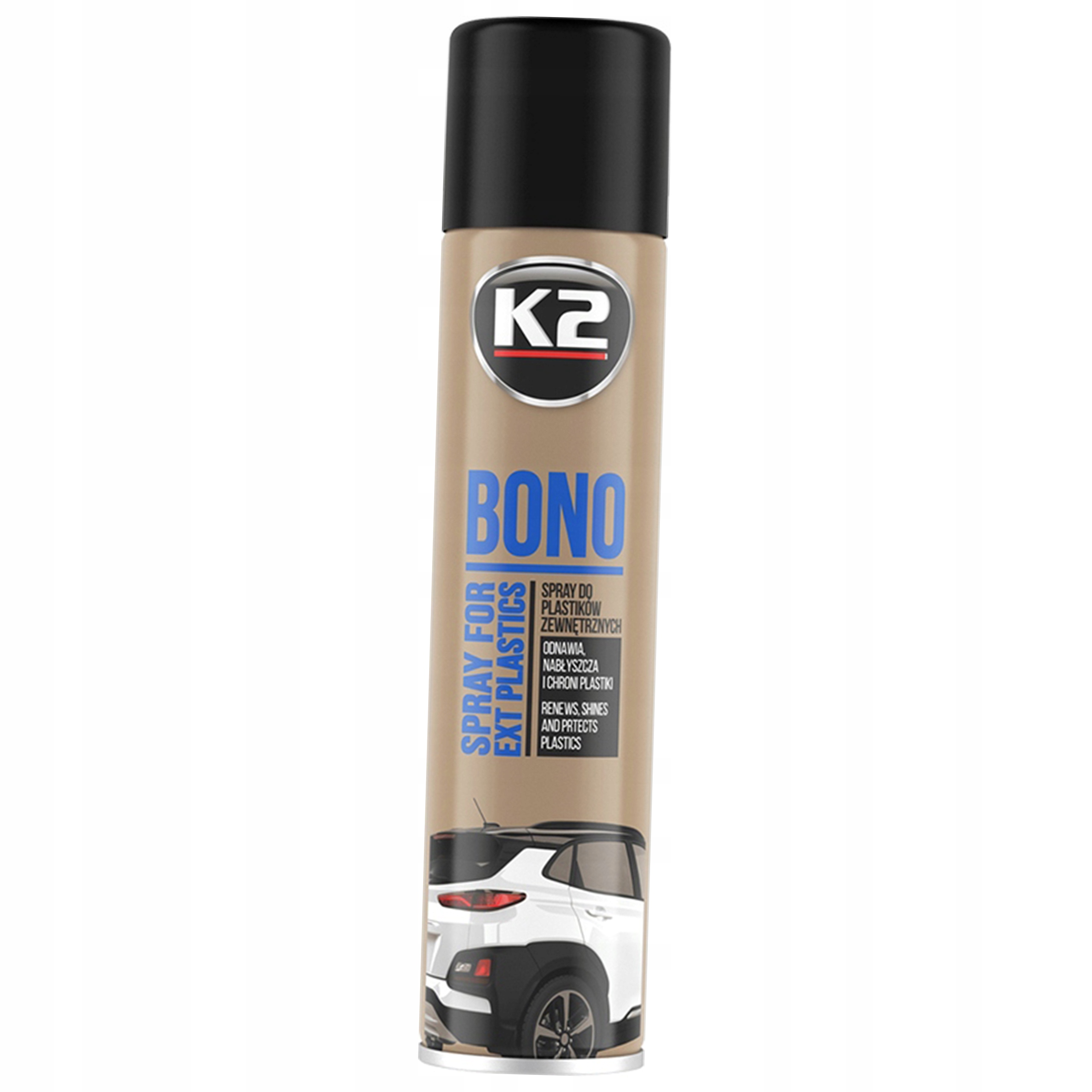 K2 PŁYN SPRAY CZARNIDŁO DO PLASTIKÓW GUMY OPON