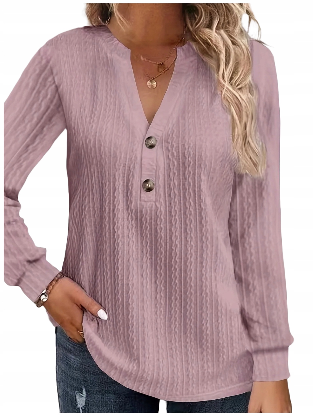 BLUZKA DAMSKA ELEGANCKA Z DŁUGIM RĘKAWEM NADRUK WIECZOROWA