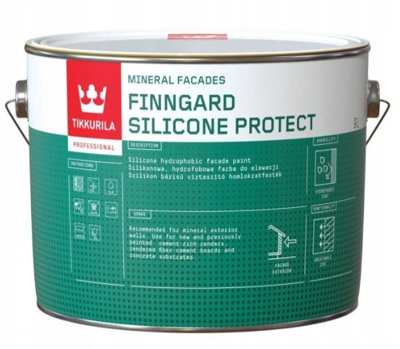 Silikónová fasádna farba Tikkurila Finngard Silicone Protect 9L biela