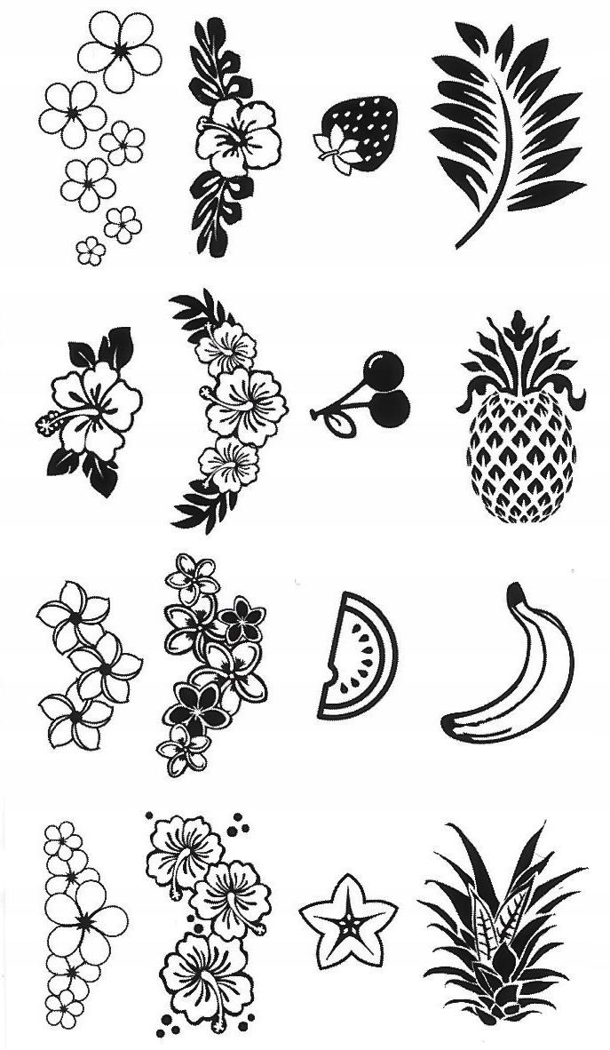 

Tatuaż mix ananas truskawka kwiaty