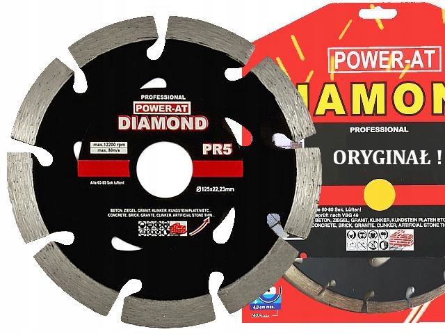 

Tarcza diamentowa 125 do betonu kostki segmentowa