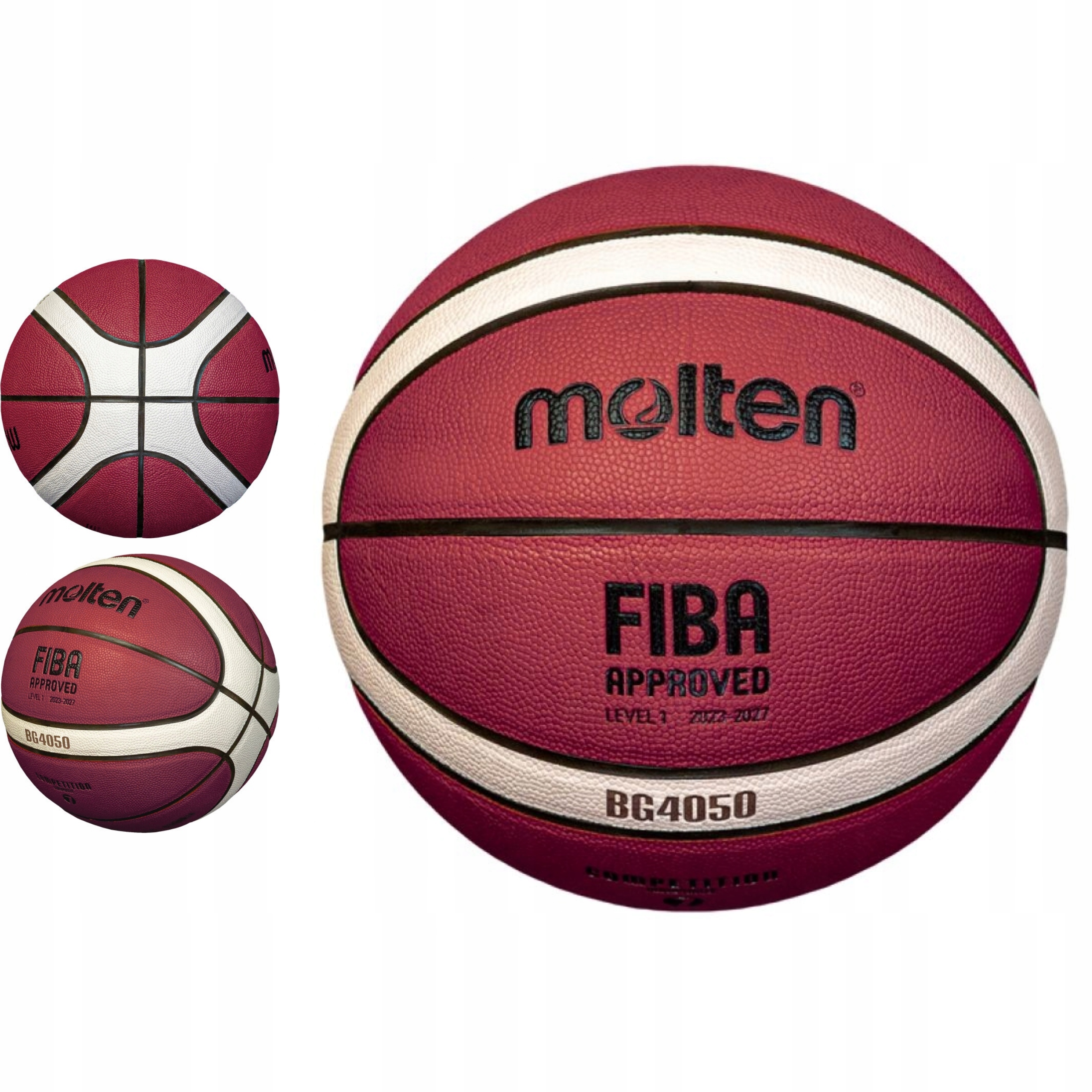 Basketbalový Míč Zápasový Molten Velikost 7 Kožený Pro Haly Fiba Approved Koš