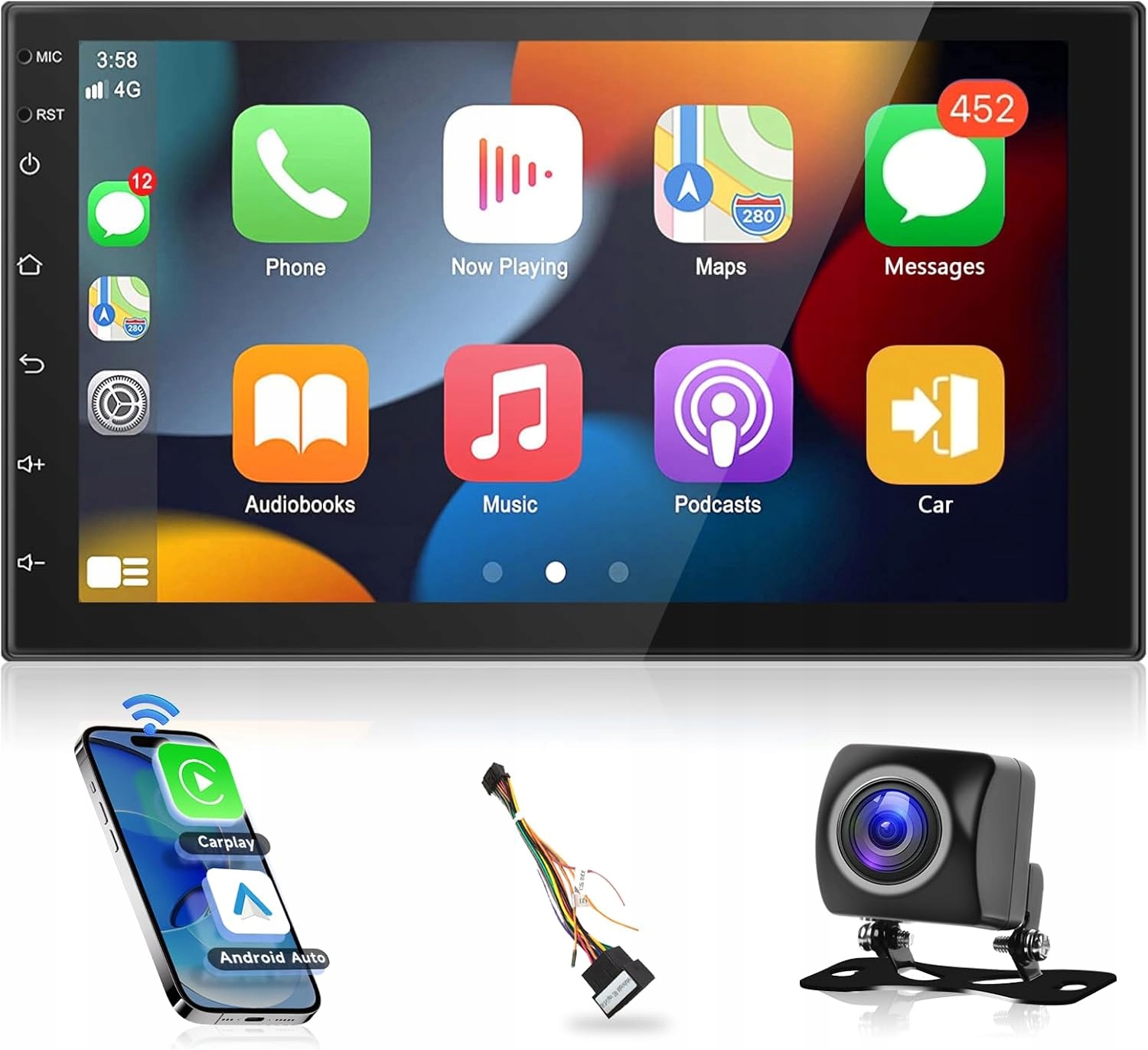 Rádio Do Auta Apple Android Carplay Hodozzy 8 64GB Bluetooth Wifi
