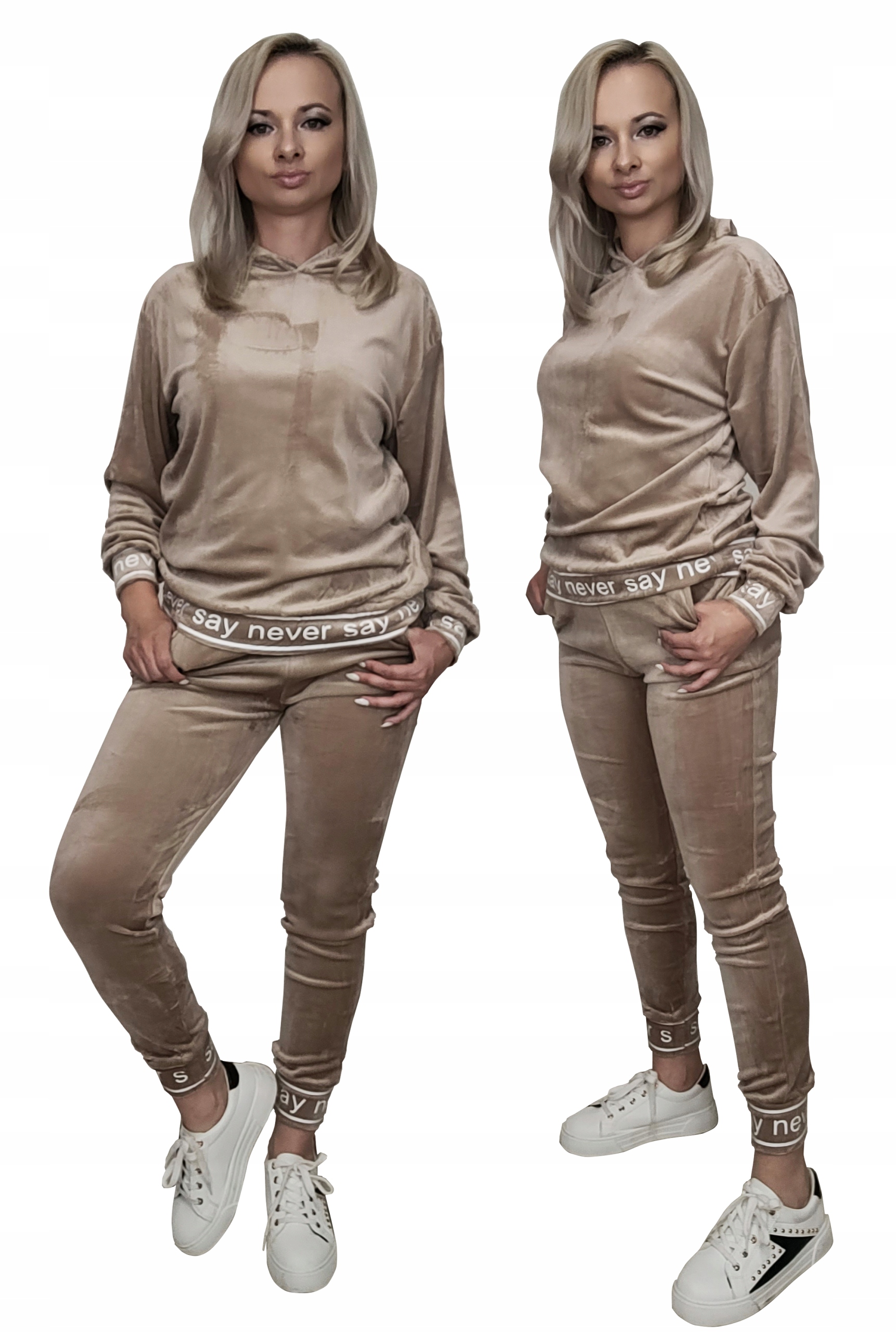 

6 Kolorów Komplet dres welurowy bluza+spodnie S/m