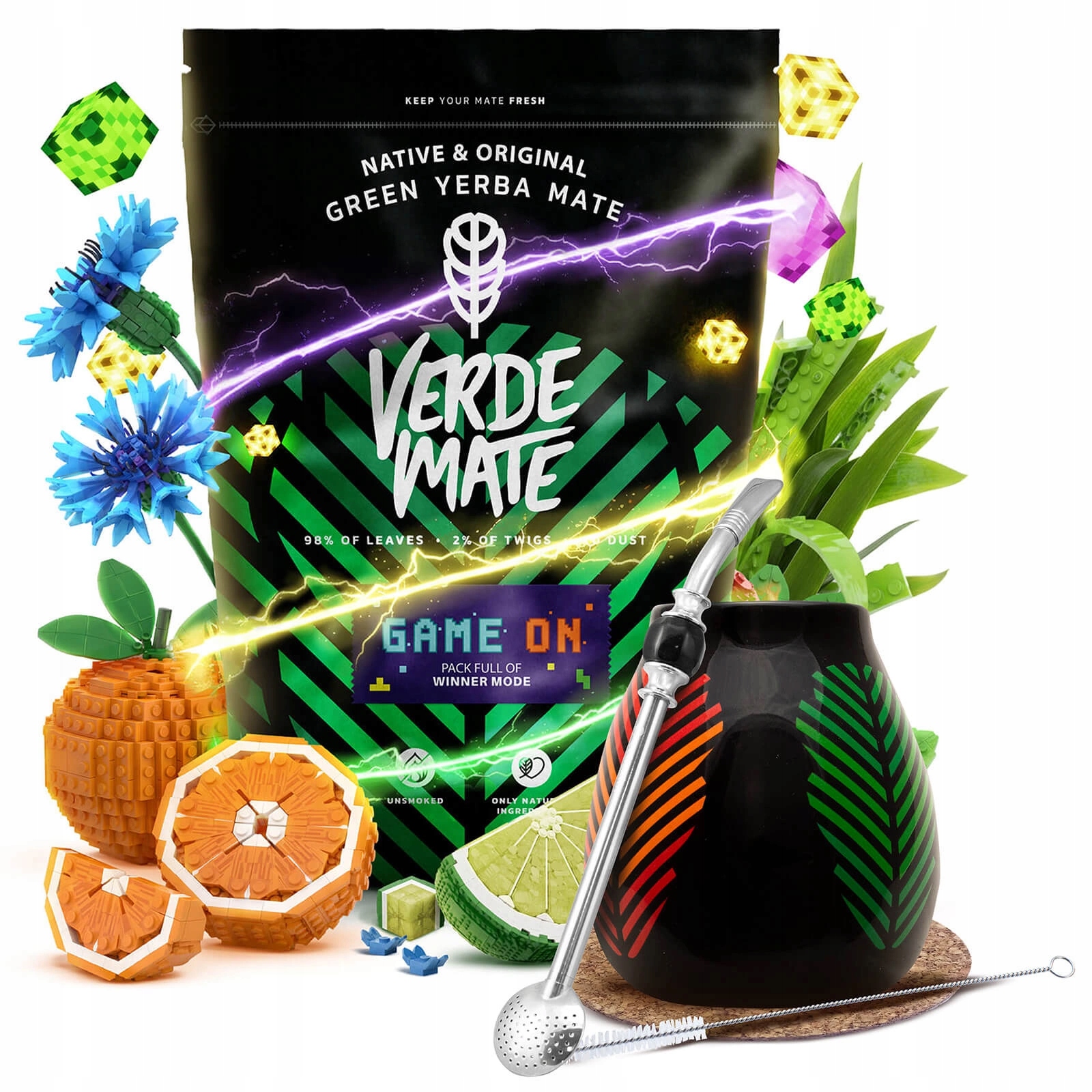 Levně Herní sada Yerba Mate Verde Mate Game On 400 g 0,4 kg Matero Bombilla
