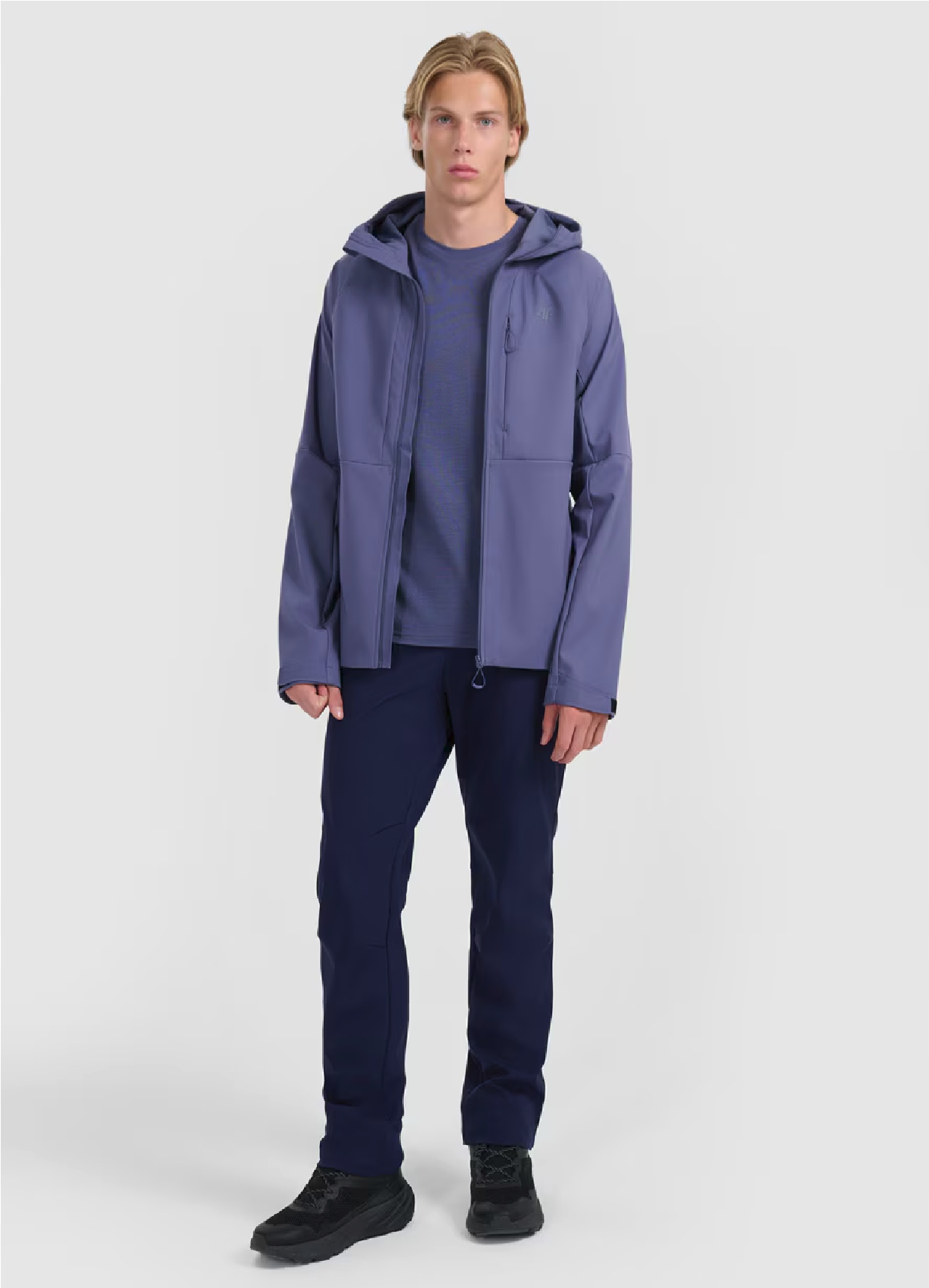 4F Pánská Softshellová Treková Bunda Neodry M503 Denim, Tmavě Modrá