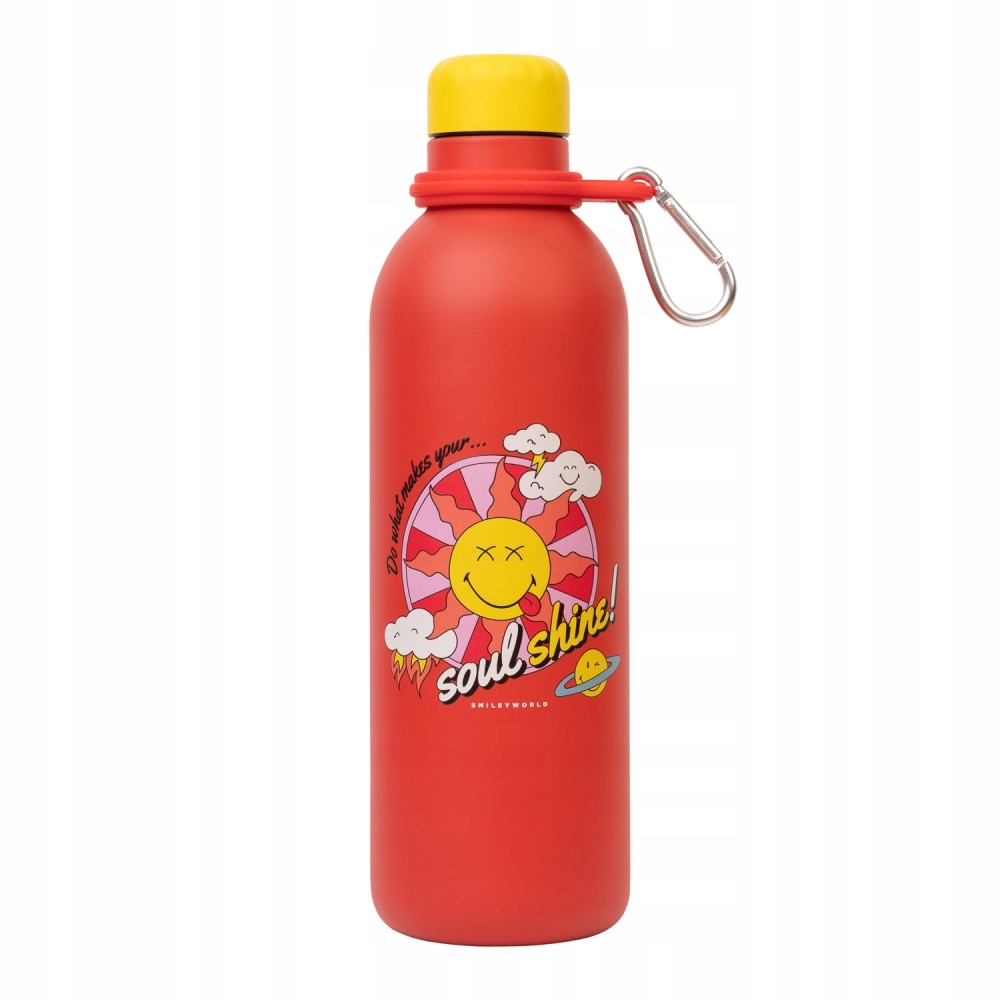 Smiley Butelka Termiczna 500ml Stalowa Hot&Cold Karabińczyk Komiks