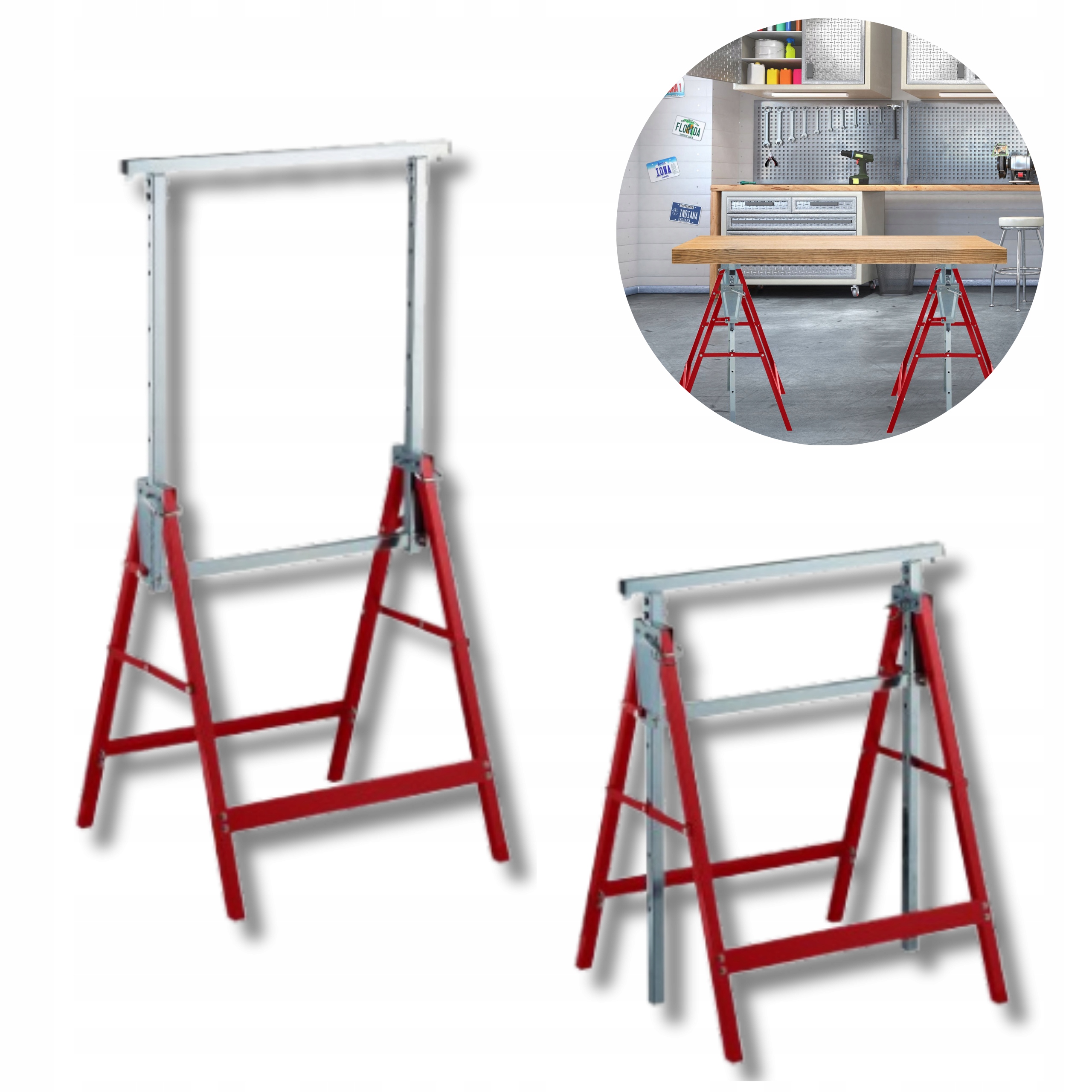 Koziol Kobylka Pracovný stôl Skladaná dielenská regulácia výšky oceľ