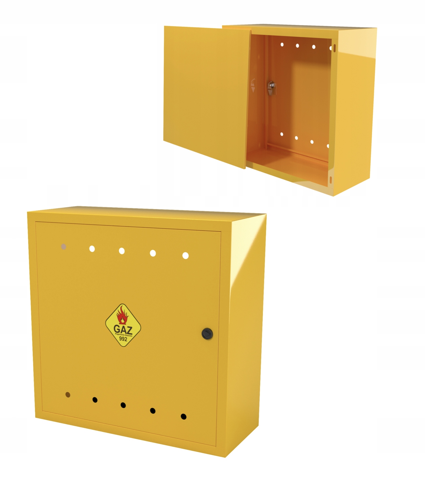 Plynová Skříňka 60x60x25 Žlutá Se Zády