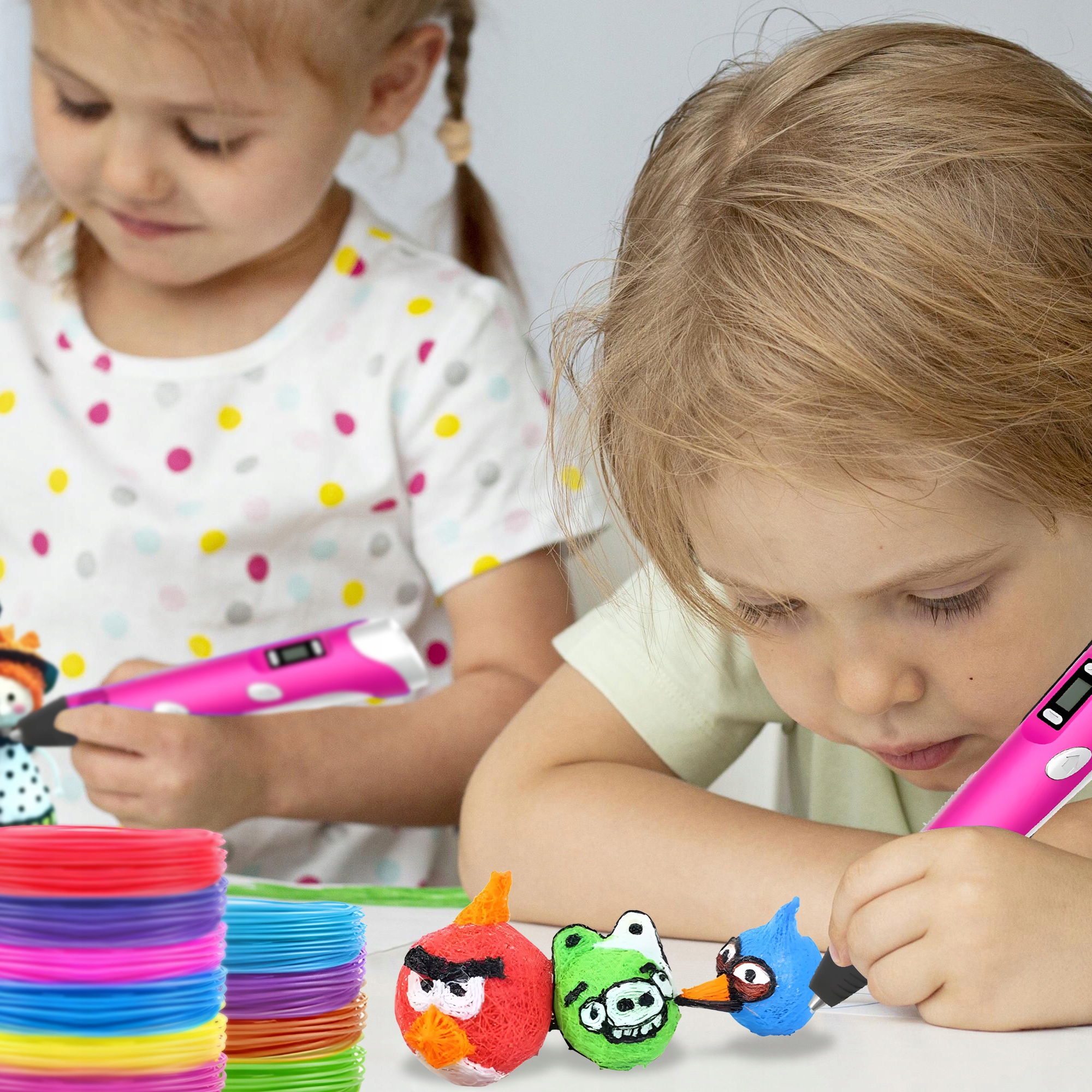 DŁUGOPIS 3D PEN DLA DZIECI DRUKARKA GIGA ZESTAW + WKŁADY 300M 60 X 5m Model HUKUMI