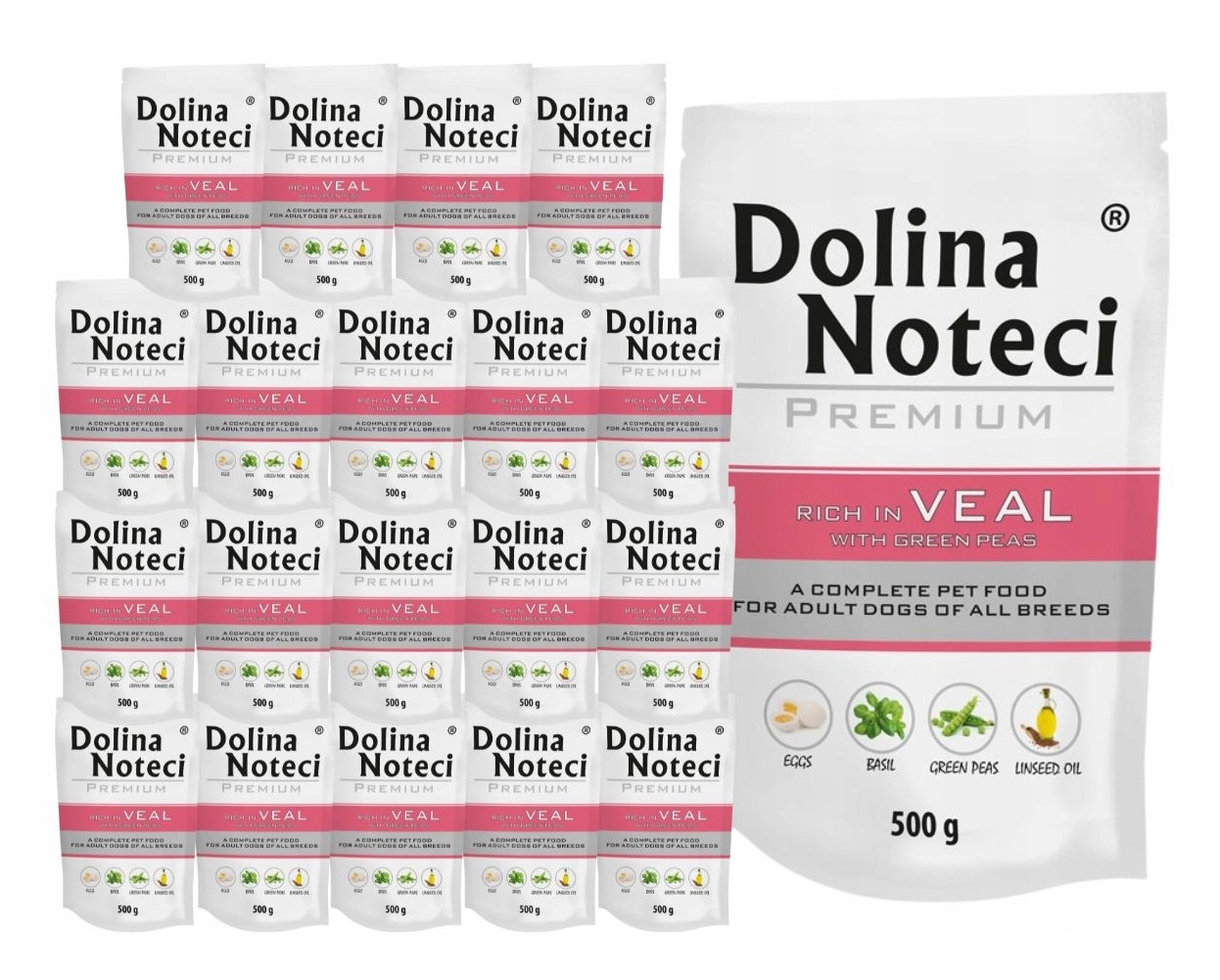 Levně Dolina Noteci Premium vlhké krmivo pro psy bohaté na telecí maso 20x500 g