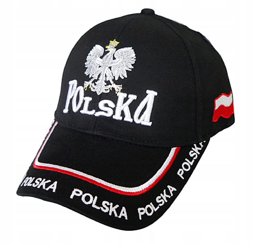 

Czapka z daszkiem kibica haft Polska 100% bawełna
