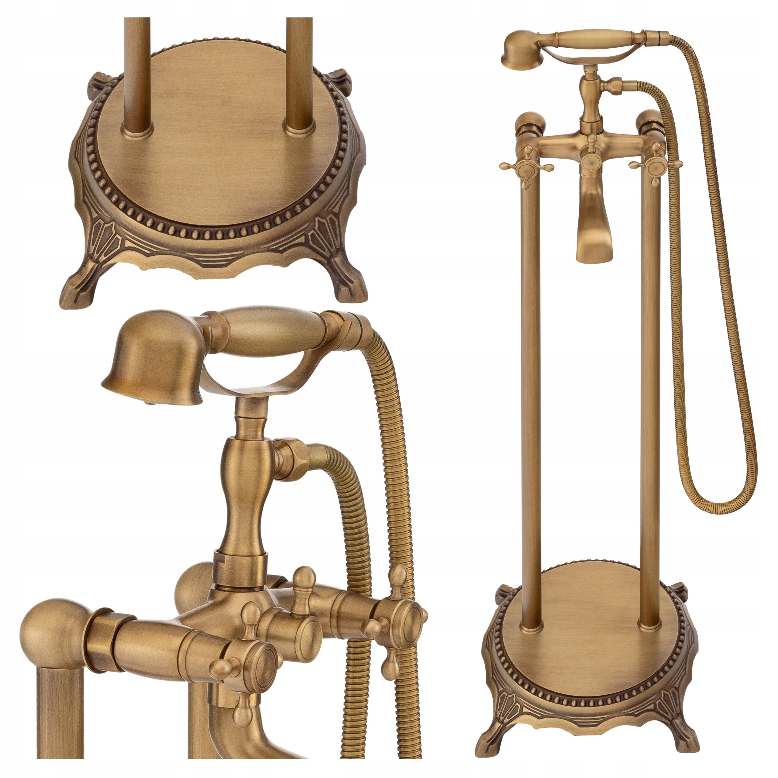 Volně Stojící Retro Vanová Baterie, Staré Zlato
