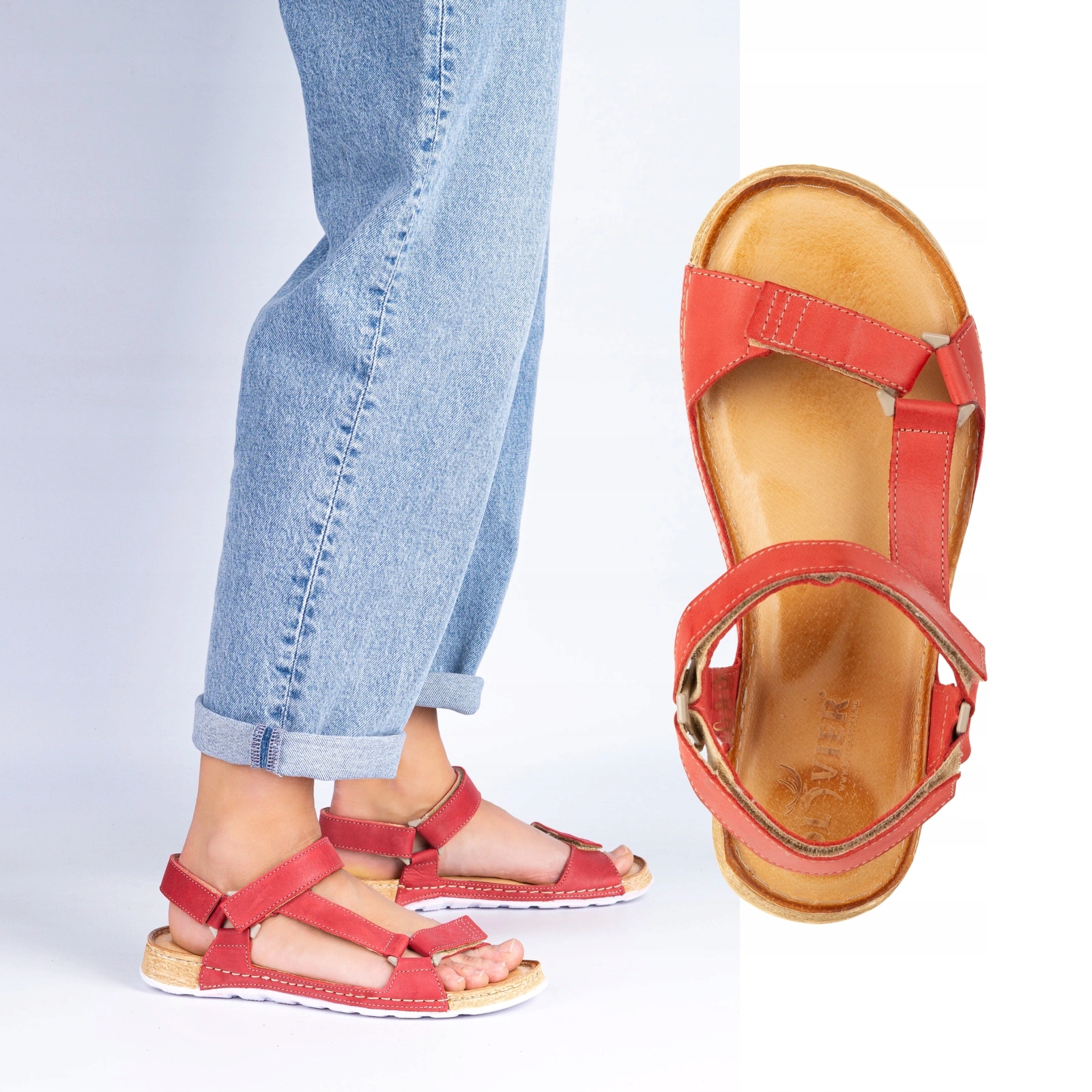 Dámské barefoot sandály Kallia kožené červené vel. 37