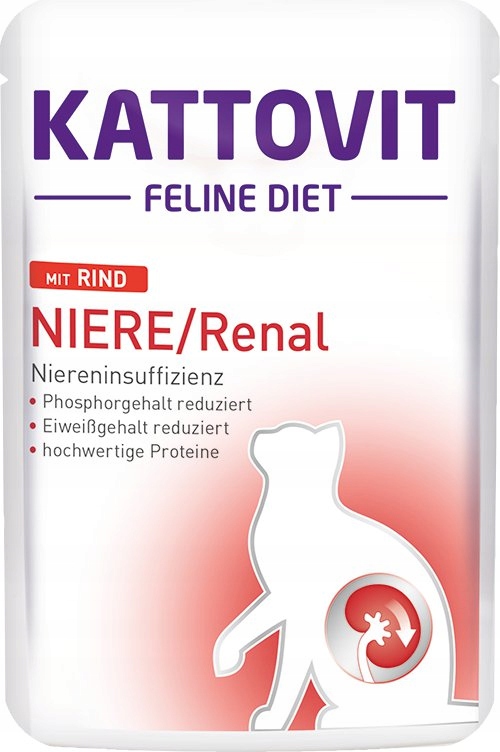 Levně Kapsička Vlhké krmivo Kattovit Renal Beef 85g