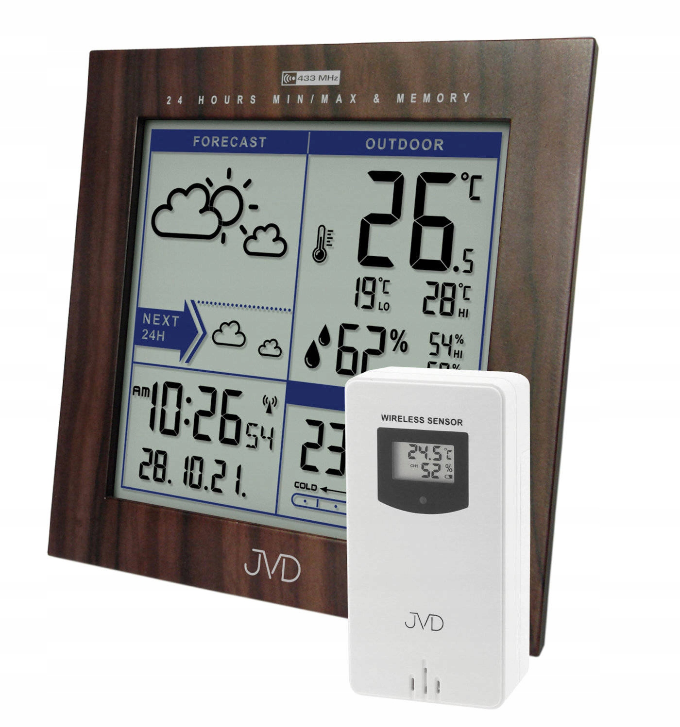 Meteostanice Jvd RB9233.2 Alarmy Paměťová Sonda