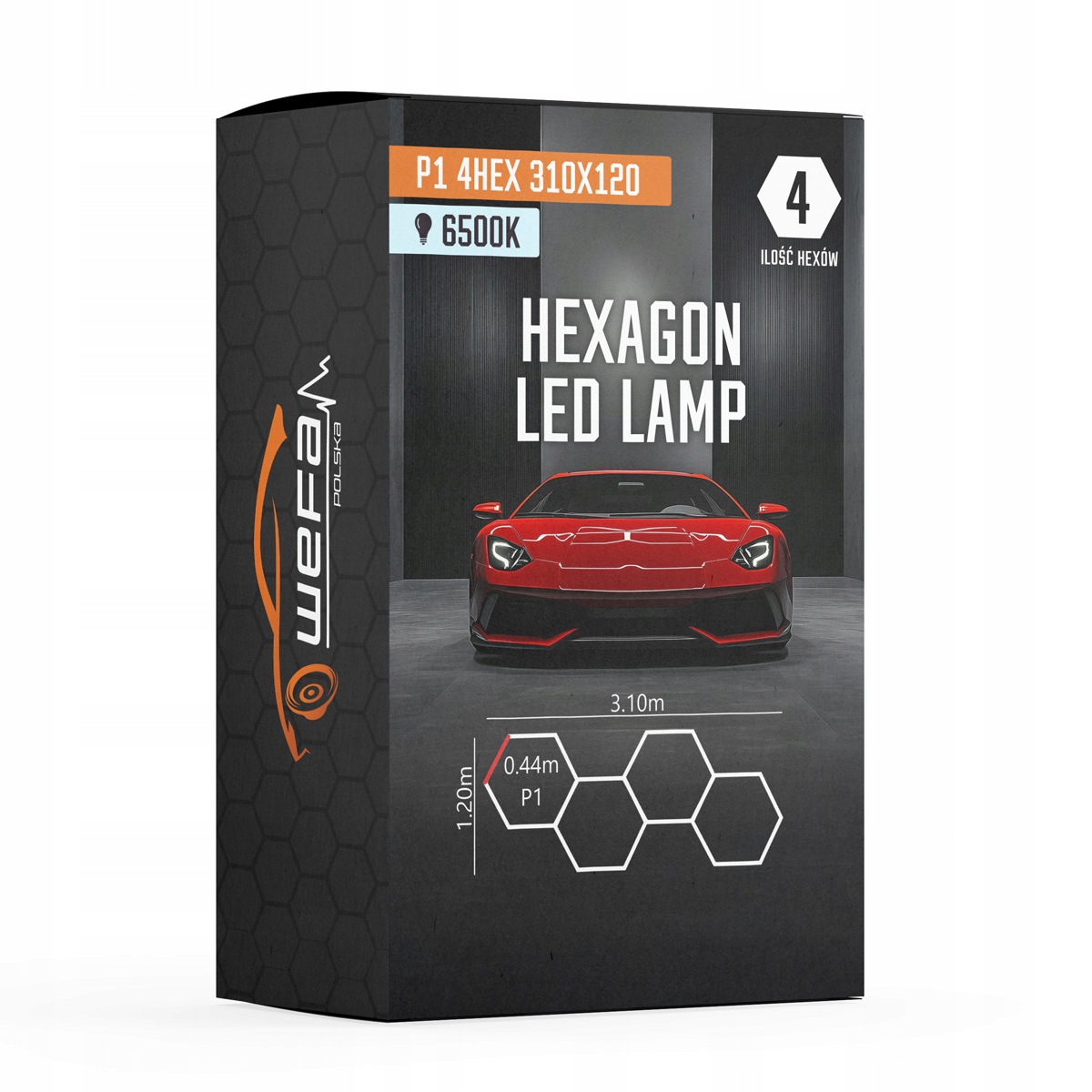 Lampa Hq Led Hexagon P1 4HEX 120x310 Medová Plástev Dílna Garáž Salon