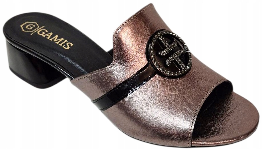 Gamis 7815 Elegantní Nazouváky Tmavý Grafit kůže vel 37