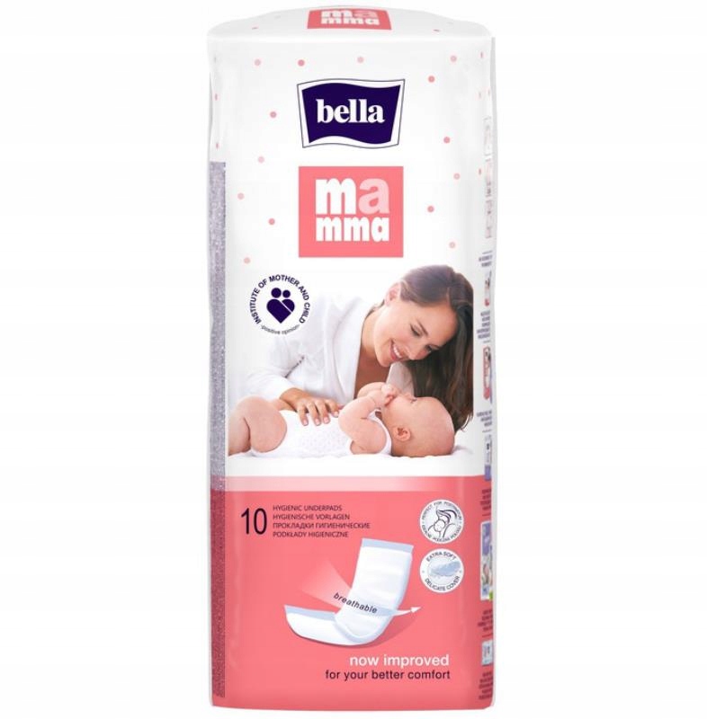 BELLA MAMMA duże chłonne PODKŁADY POPORODOWE 10SZT