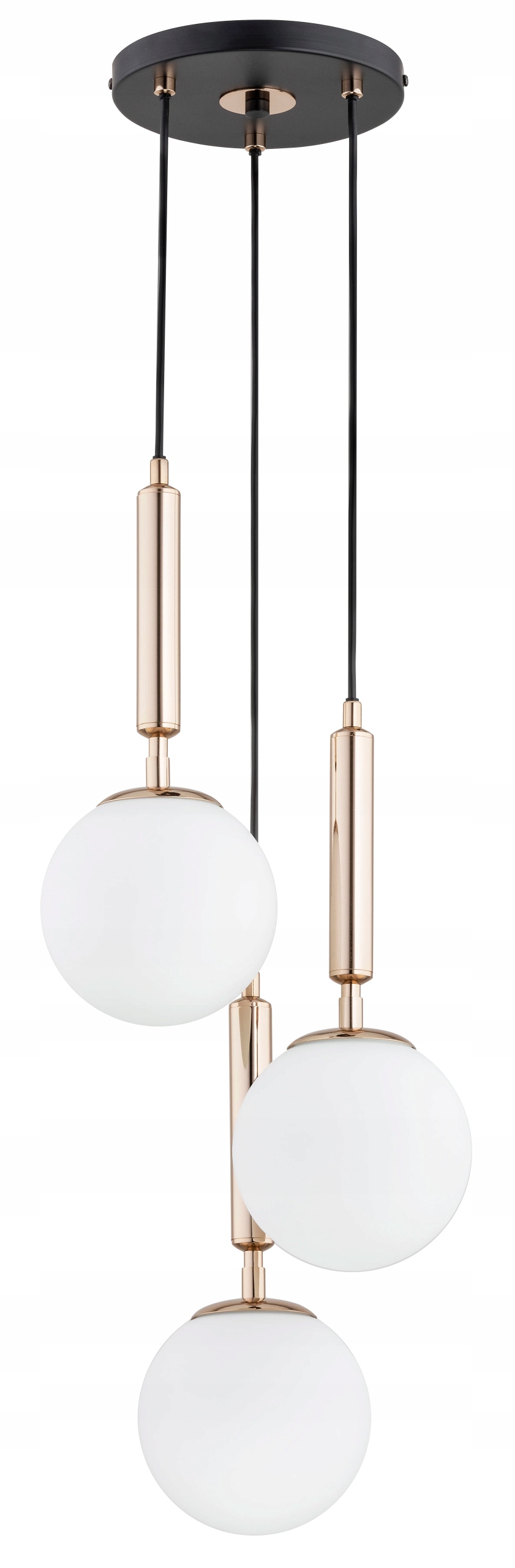 Závesná lampa čierna Volda okrúhla 3-bodová IP20 Alfa