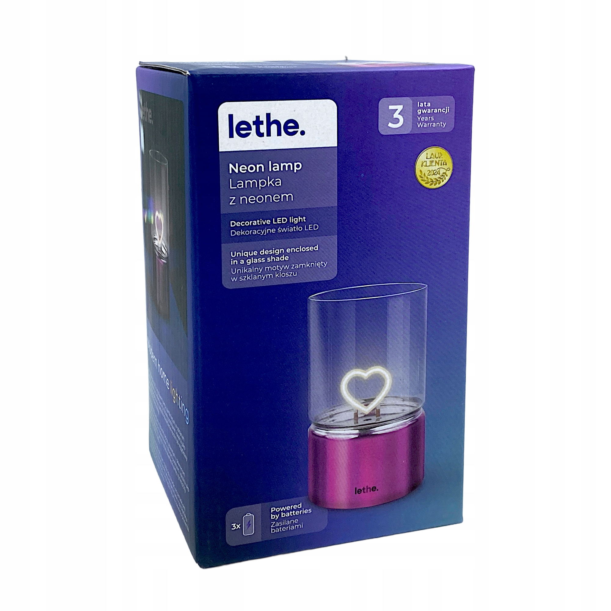 Lethe Lampka dekoracyjna LED z neonem SERCE