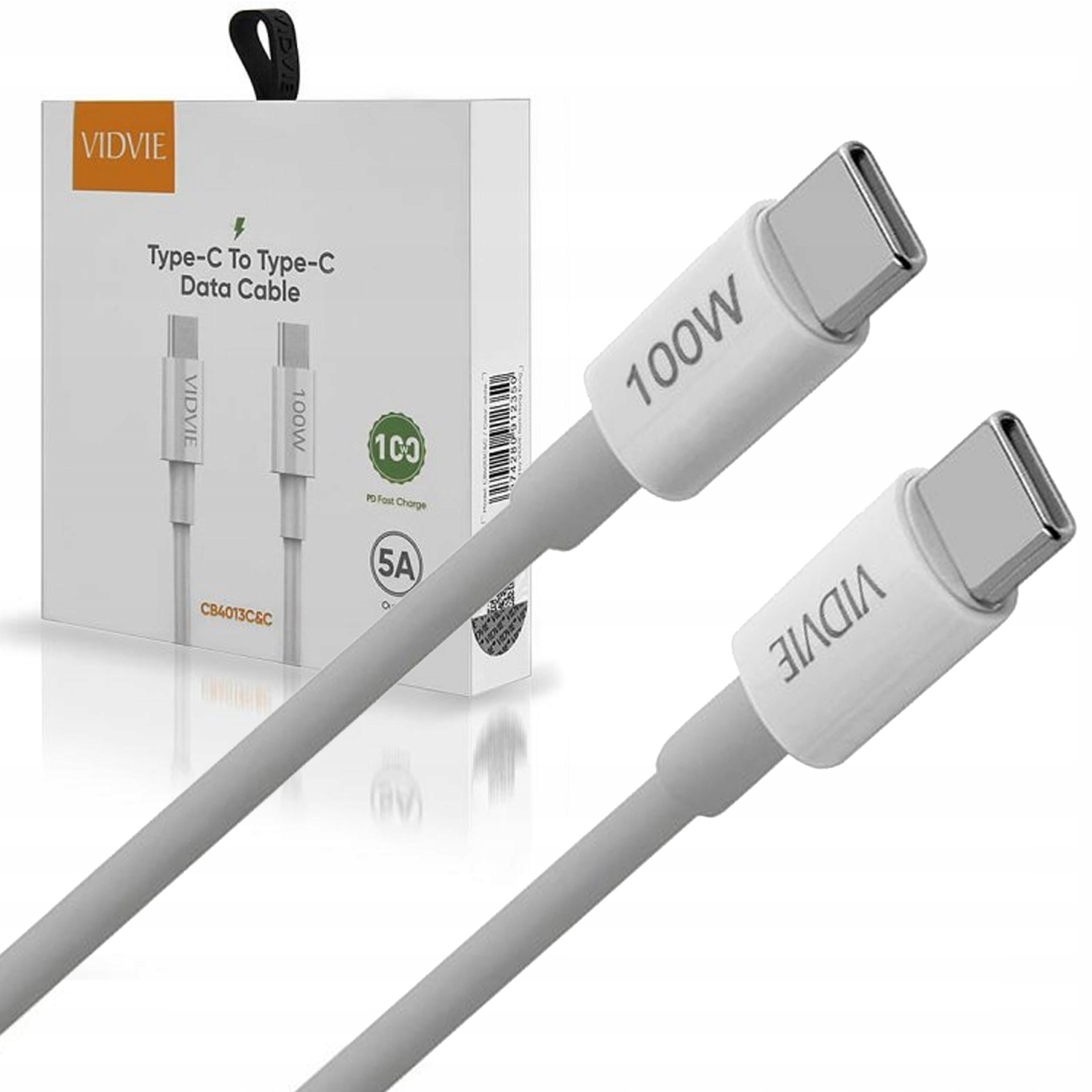 Kabel VIDVIE CB4013 TYPE C/TYPE C PD 100W 1M (Biały)