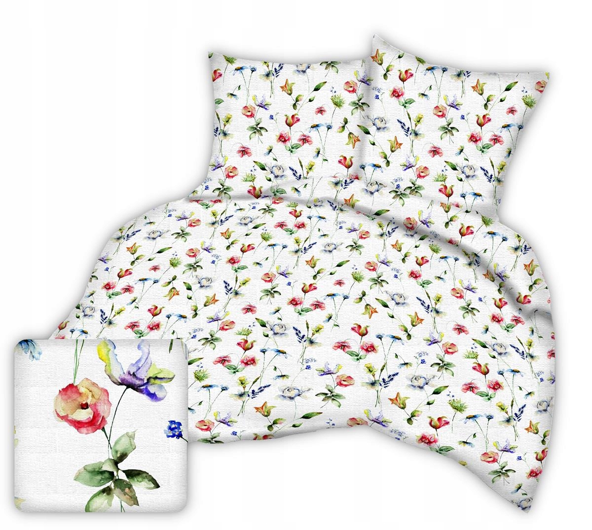 

Pościel z kory 160x200 kwiecista akwarela na bieli