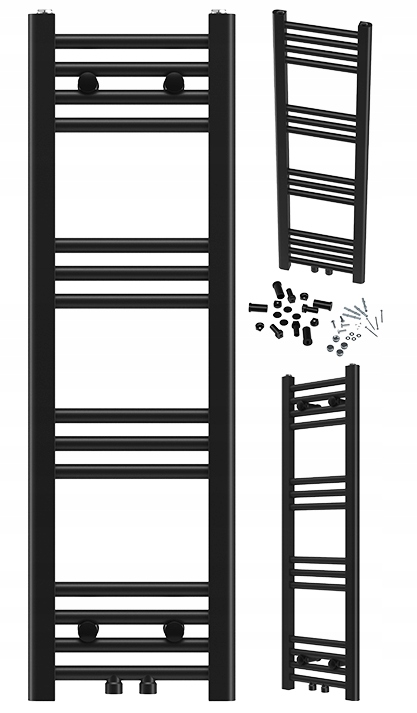 Černý Koupelnový Radiátor Kaloryfer Moderní Žebříkový 100x30 cm Raven