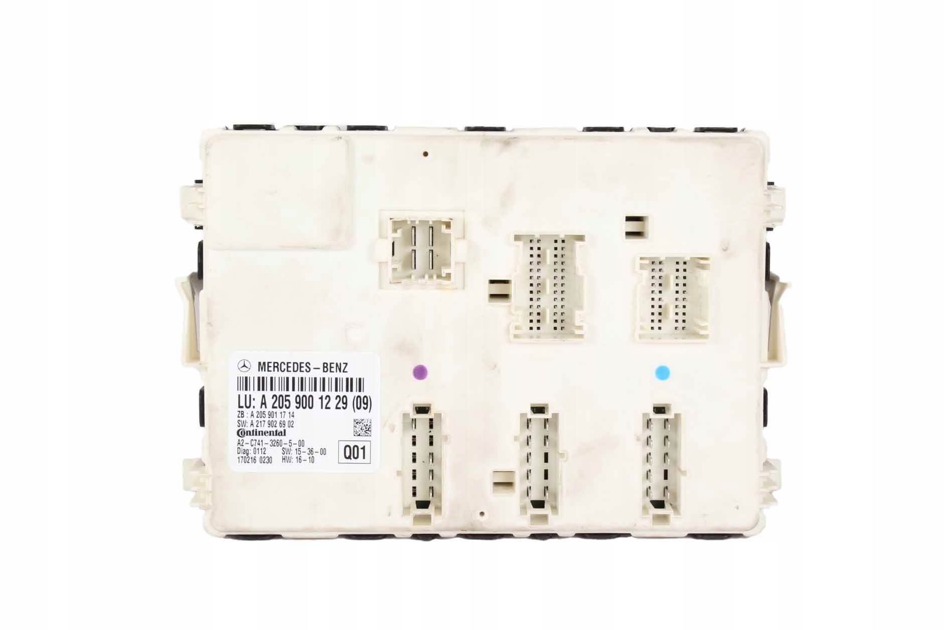 SKRZYNKA BEZPIECZNIKÓW MODUŁ BSI MERCEDES W205 A2059001229