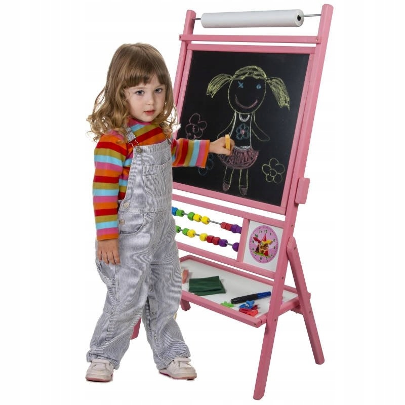 DUŻA Obrotowa TABLICA KREDOWO MAGNETYCZNA 6w1 RÓŻ Kod producenta TPR