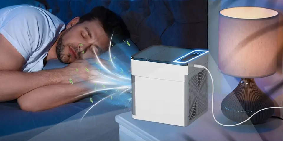 KLIMATYZER WENTYLATOR KLIMATOR: na WODĘ LÓD 3w1 7W Liczba trybów prędkości 4 i więcej