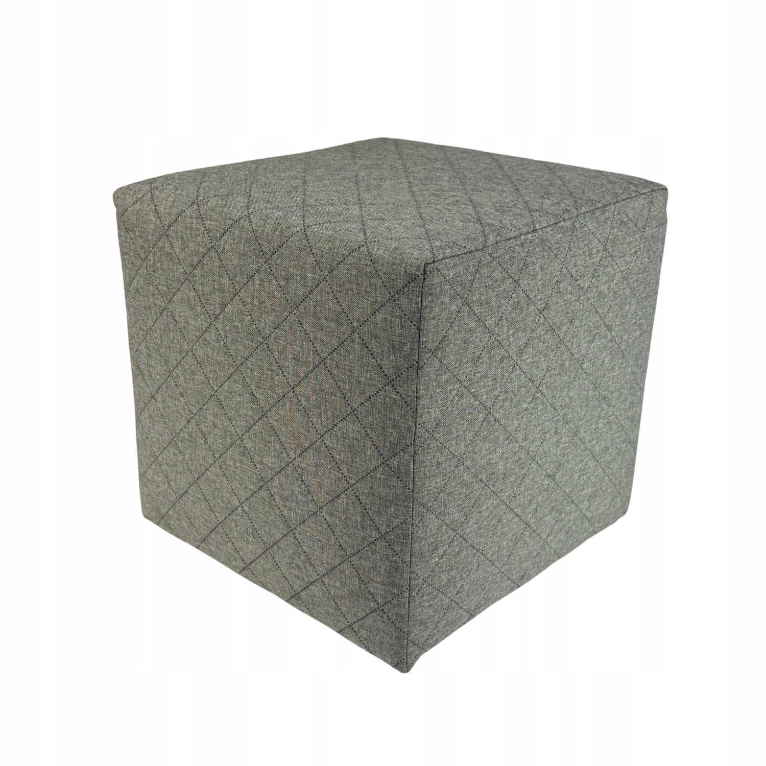 Taburet čtvercová sawana prošívaná, barva světle šedá