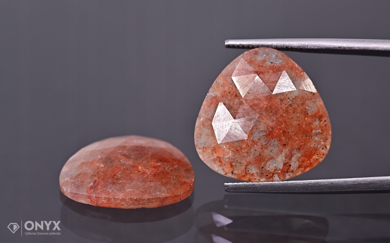 Jahodový křemen fazetovaná rozeta Para nepravidelná